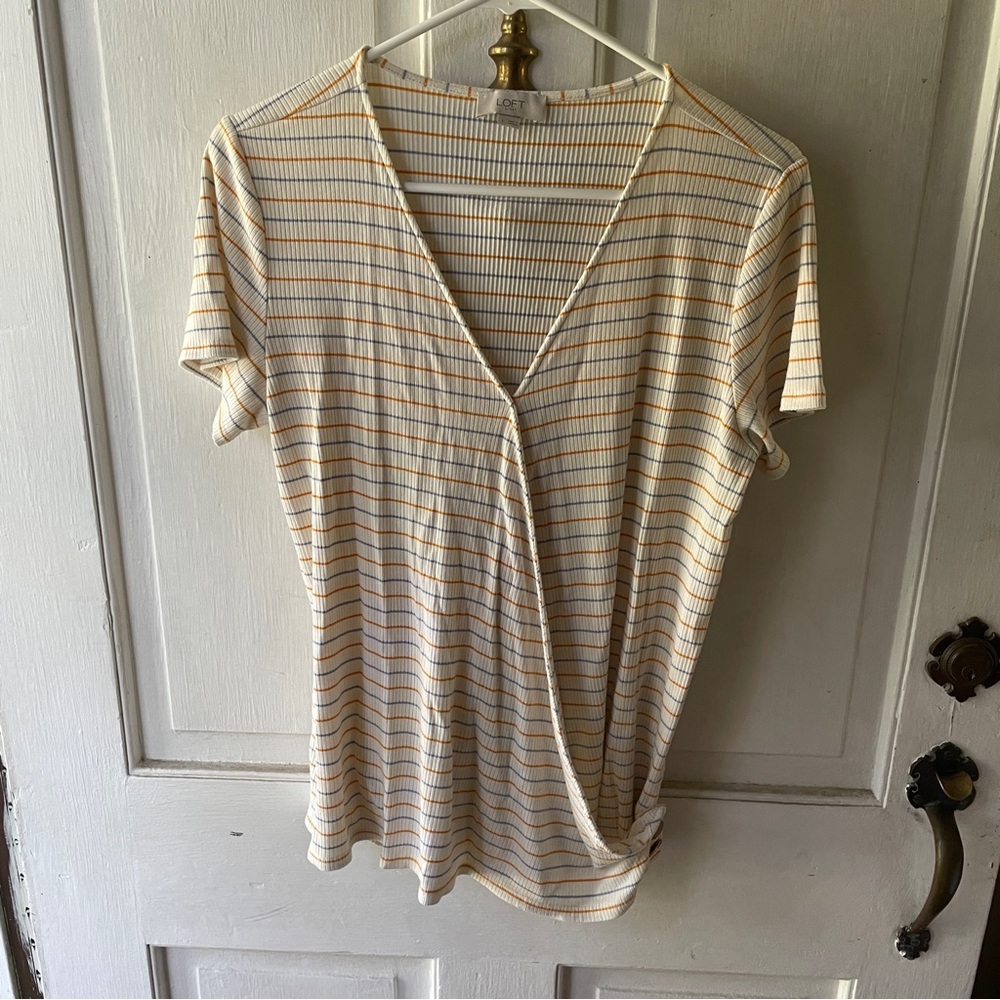 Loft Ribbed Stripe Tee - Picture 5 of 6